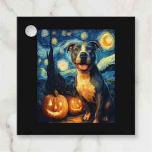 Cute American Staffordshire Terrier Dog Halloween  Favour Tags