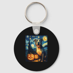 Cute American Staffordshire Terrier Dog Halloween  Keychain