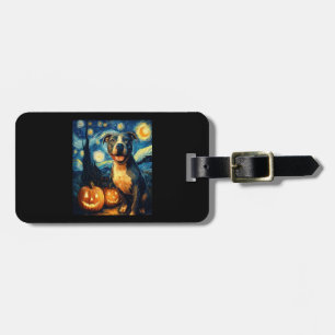 Cute American Staffordshire Terrier Dog Halloween  Luggage Tag