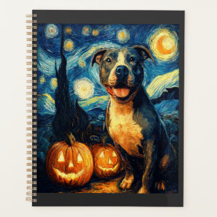 Cute American Staffordshire Terrier Dog Halloween Planner