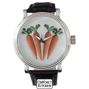 Cute Amigurumi Minimalist Crochet Carrots Hipster  Watch