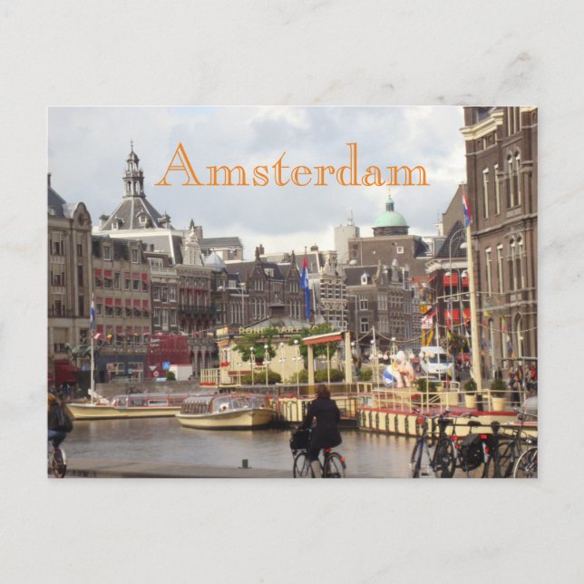 Cute Amsterdam Bike Ride Postcard (Front)