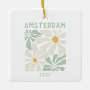 Cute Amsterdam Floral Ceramic Ornament