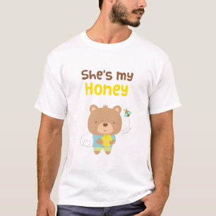 Cute Amusing Couple Male Bear and Bee T-Shirt