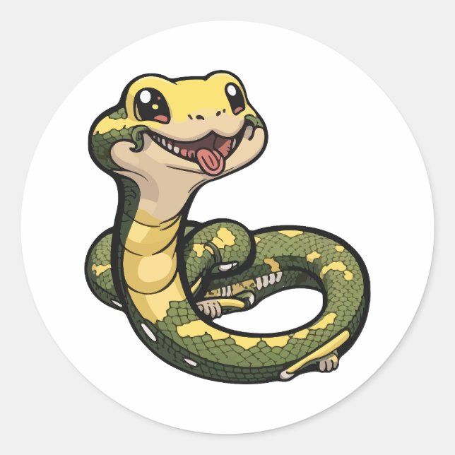 cute anaconda sticker cartoon style (Front)