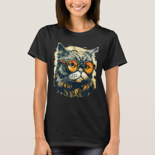 Cute Anamorphic Goggle Wearing Cat Unique Family T-Shirt