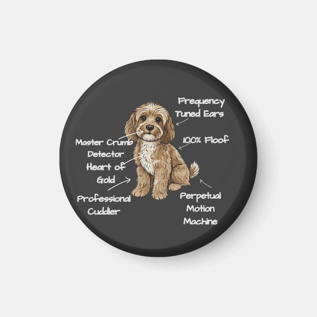 Cute Anatomy of a Cockapoo Dog Lover Gift Magnet (Front)