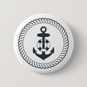 Cute Anchor 2 Inch Round Button