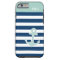 Cute Anchor Monograms in Trendy Mint Navy Stripes