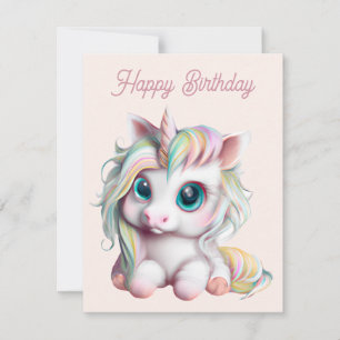 Cute and Adorable Baby Unicorn Holiday Card
