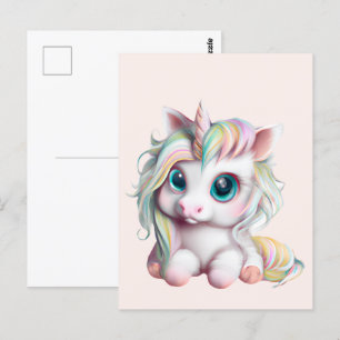 Cute and Adorable Baby Unicorn Postcard
