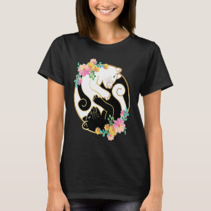 Cute and Adorable Chinese Yin and Yang Cats Cat T-Shirt
