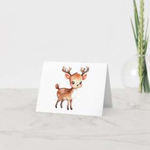 Cute and Adorable Christmas Reindeer BLANK Holiday Card