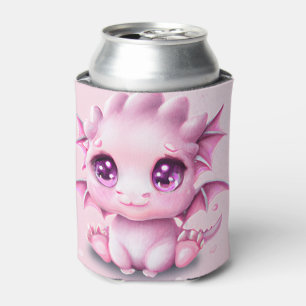 Cute and Adorable Fantasy Pink Baby Chibi Can Cooler
