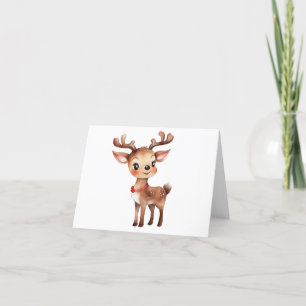 Cute and Adorable Female Christmas Reindeer BLANK Holiday Card
