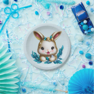 Cute and Adorable Kawaii Baby Bunny Paper Plate