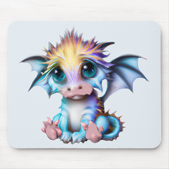 Cute and Adorable Kawaii Baby Dragon Mouse Pad (Front)