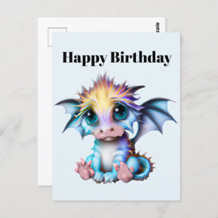 Cute and Adorable Kawaii Baby Dragon Postcard