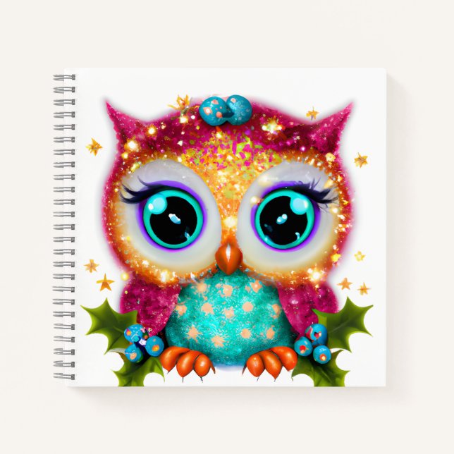 Cute and Adorable Kawaii Baby Owl   Notebook (Front)