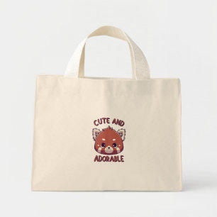 Cute and Adorable Red Panda Mini Tote Bag