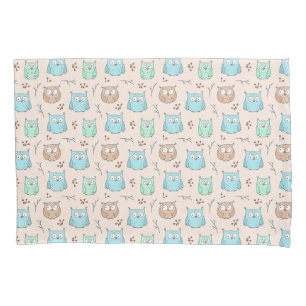 Cute and Adorable Tiny Owls Birds Pattern   Pillowcase