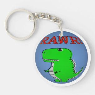 Cute and Angry Cartoon T-Rex RAWR Keychain