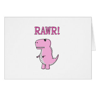 Cute And Angry Pink Cartoon T-Rex Dinosaur