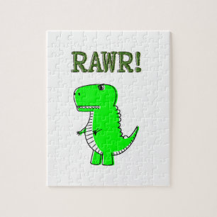 Cute and Angry T-Rex RAWR Jigsaw Puzzle