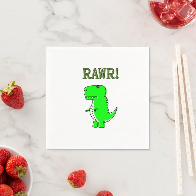 Cute and Angry T-Rex RAWR Napkin (Insitu)