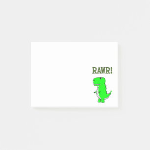 Cute and Angry T-Rex RAWR Post-it Notes