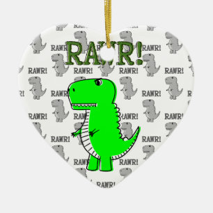 Cute and Angry T-Rex With Black And White Pattern Ceramic Ornament