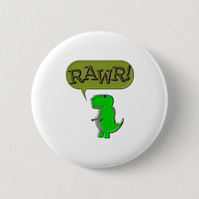 Cute And Angry Toy Dinosaur 2 Inch Round Button (Front)