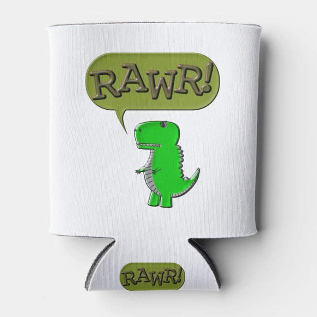 Cute And Angry Toy Dinosaur Can Cooler (Front)