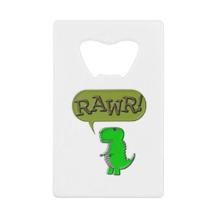 Cute And Angry Toy Dinosaur Credit Card Bottle Opener