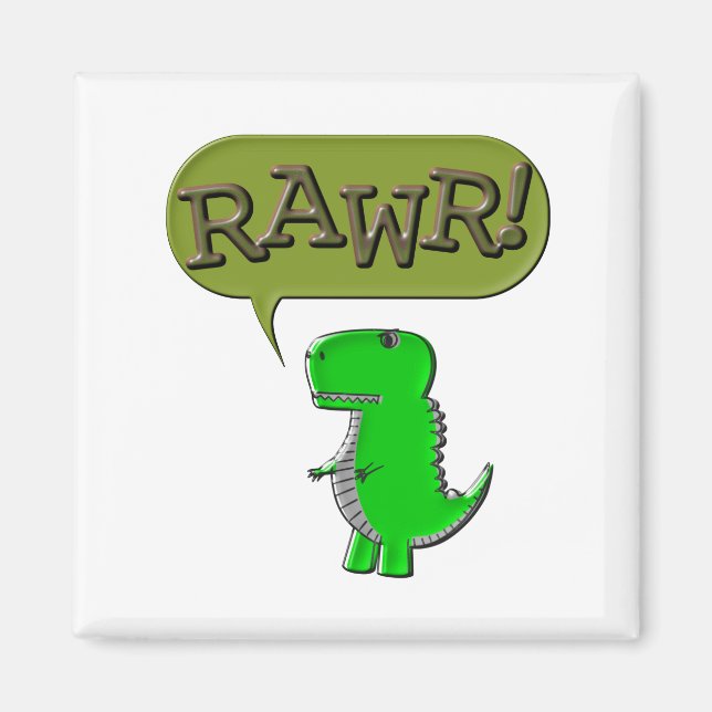 Cute And Angry Toy Dinosaur Magnet (Front)
