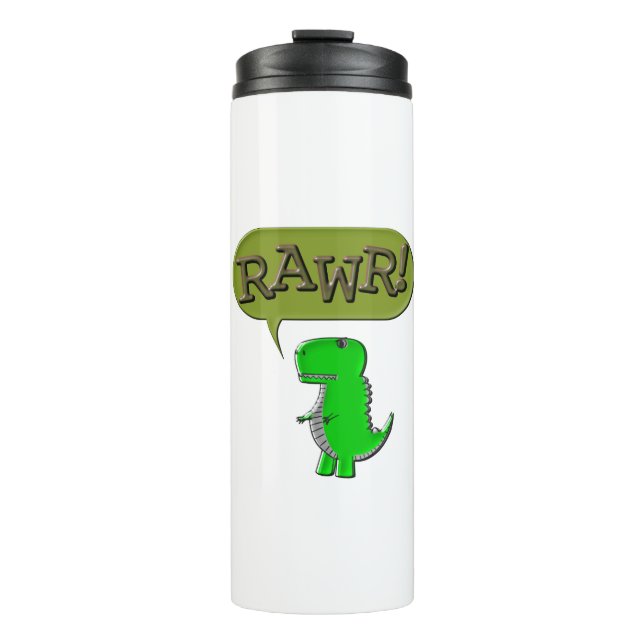 Cute And Angry Toy Dinosaur Thermal Tumbler (Front)