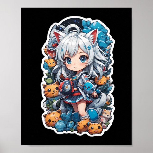 Cute and Beautiful Anime Style Poster (Front)