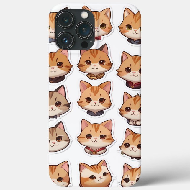 Cute And Beautiful Cat Head Faces Case-Mate iPhone Case (Back)