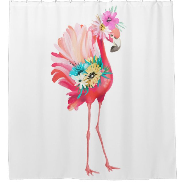 Cute and beautiful pink flamingo mexican bird with (Front)