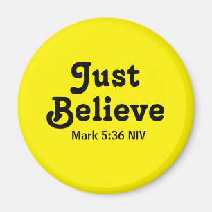 Cute and Bright Believe in Miracles Yellow Magnet