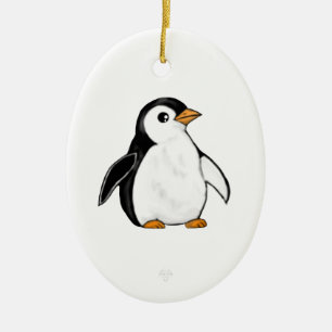 Cute and Chonky Penguin Snowflake Ornament