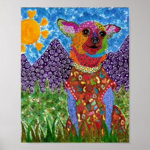Cute and Colorful Chihuahua Poster 8"x10"