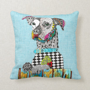 Cute and Colorful Dog Adoption Throw Pillow
