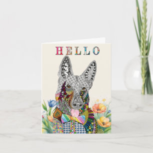 Cute and Colorful German Shepherd Greeting Card