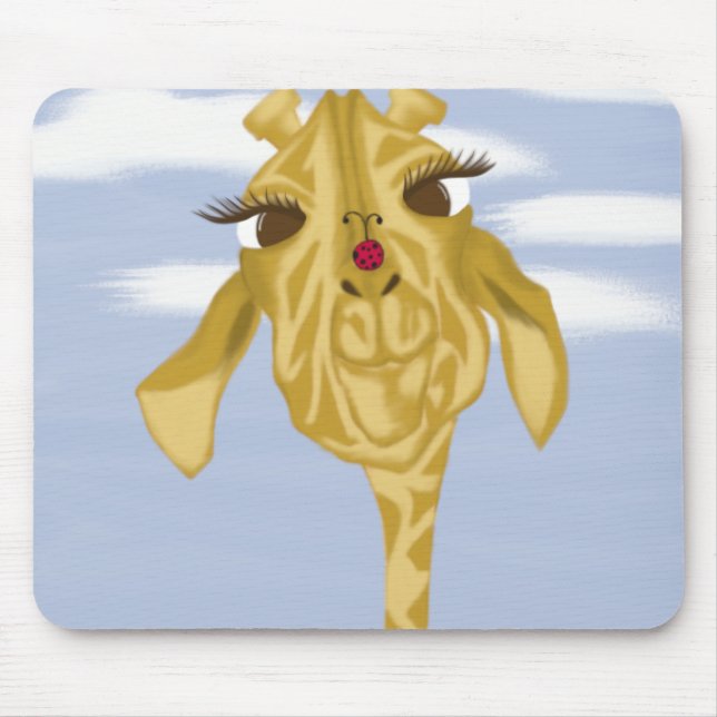 Cute And Colorful Giraffe Mouse Pad (Front)