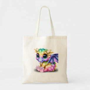 Cute and Colorful Kawaii Baby Dargon Tote Bag