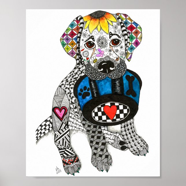 Cute and Colorful Labrador Retriever Poster 8"x10" (Front)