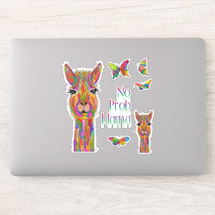 Cute and Colorful Llama Vinyl Stickers