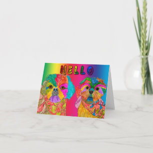 Cute and Colorful Shih Tzu Dog's Greeting Card