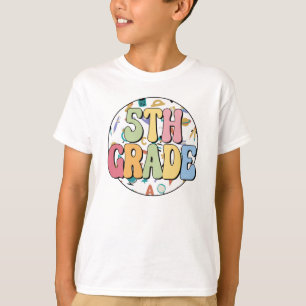 Cute and Colourful 5th Grade   Back To School T-Shirt